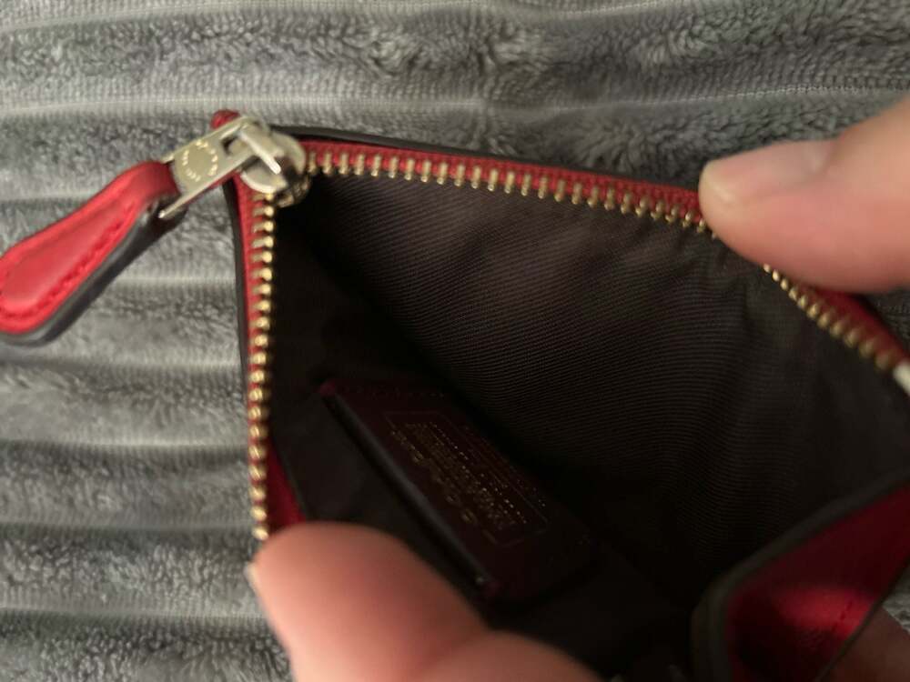 Coach x Selena Gomez Mini Skinny ID Case in Red Leather - Picture 6 of 6